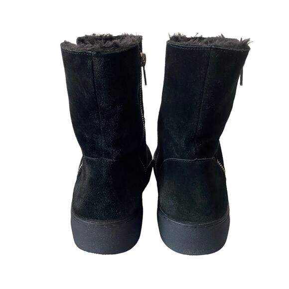 J Slides Suede Boots‎ Size 8.5 Faux Fur Lining Platform Indie Grunge Winter - Picture 4 of 11